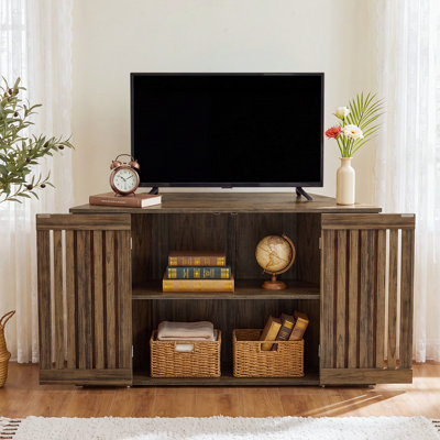 53" Corner TV Stand with Storage Shelf Fits TVs up to 65 Inch