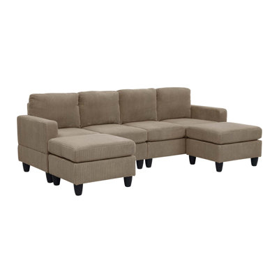 Ranjeeta 101" Wide Modular Sofa with Ottoman