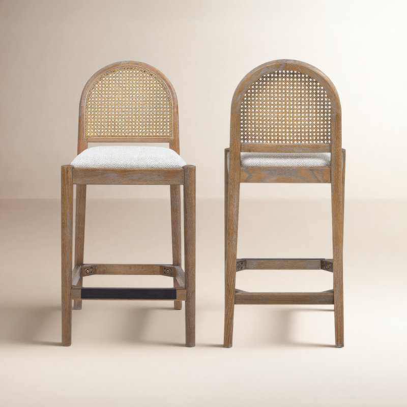 Cossette Upholstered Counter Stool, Neutral Gray