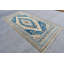 Grand tapis Oushak bleu turc idéal pour un salon décoratif avec un design bohémien surdimensionné