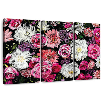 Harnek Pink And Purple Bouquet On Black