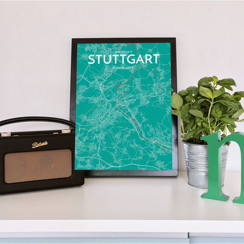 Stuttgart City Map - No Frame Print, 43.2cm H x 27.9cm W x 0.13cm D
