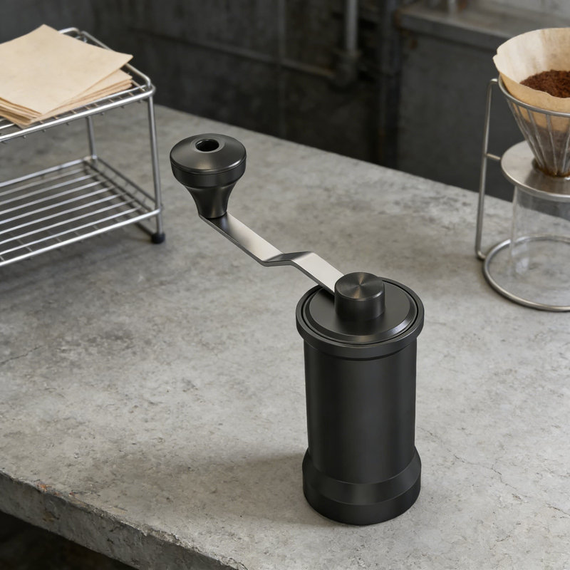 Manual Coffee Grinder With Adjustable Ceramic Burr, Glass Jar And Stainless Steel Crank - Hand Crank Mill For Espresso, French Press, Drip And Pour Over Coffee