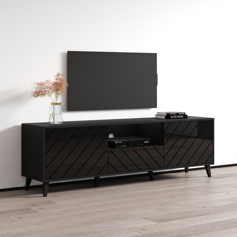 Meuble télé 71 po Aiyaan, Noir