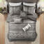 Ensemble d'édredon 7 pièces jacquard gris-126520635