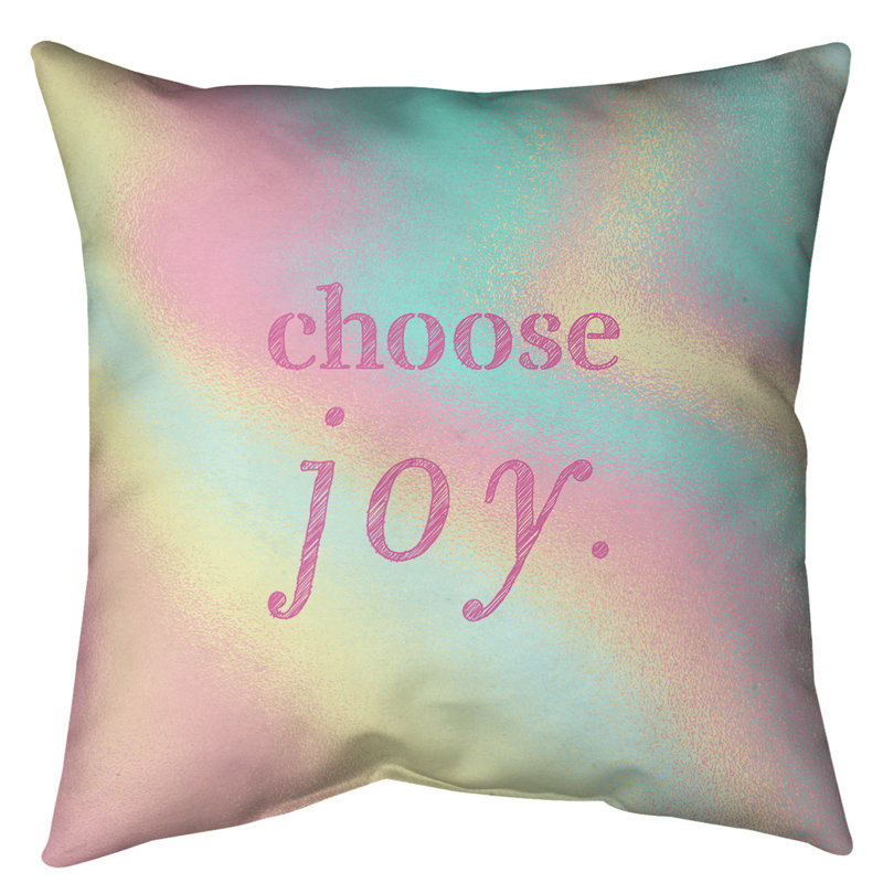 Coussin de sol choose Joy, H 28 po x l 28 po, Arc-en-ciel pastel