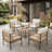 4-Person Outdoor Conversation Set With Woven Rope Chairs & Side Table