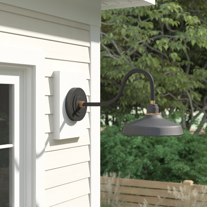 Velarie Aluminum Wall Light, Textured Black, 13.75" H x 12" W x 24" D