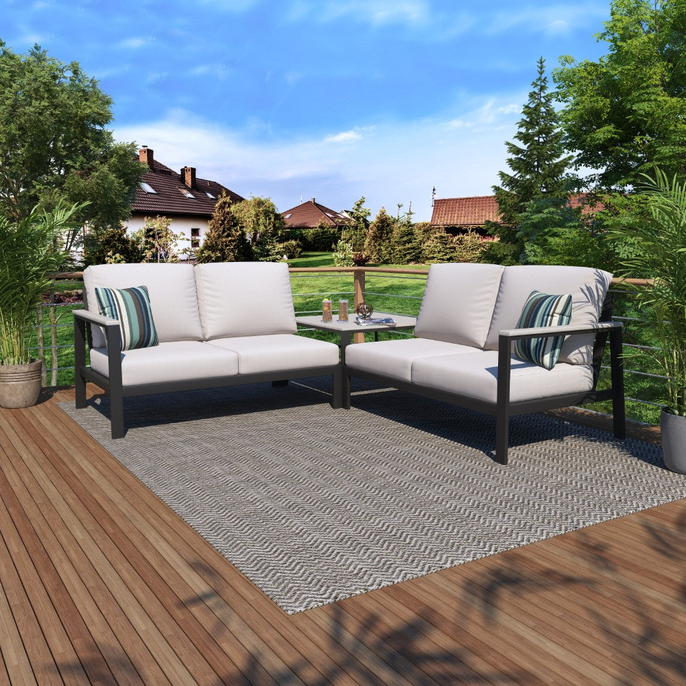Townsend 4-Person Patio Seating Group, Canvas White Sunbrella® Canvas
