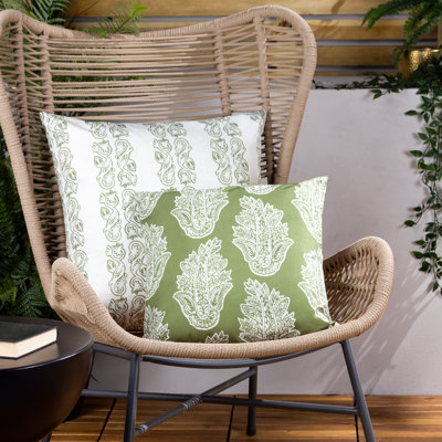 Kalindi Paisley Indoor / Outdoor Floral Square Throw Pillow Cover