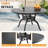 Canup 4 - Person Patio Dining Set with Round Table , Blue Cushions Included