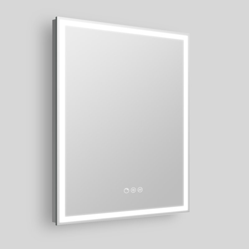Miroir de salle de bain rectangulaire à DEL sans cadre avec désembueur Streamline, intensité variable, changement de température de couleur