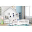 Lit maison avec fenêtre, tiroirs de chevet, tablettes et port USB pour une chambre à coucher confortable et fonctionnelle