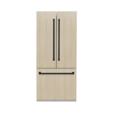 ZLINE 36 in. Panel Ready French Door Built-In Refrigerator with Graphite Gray Interior