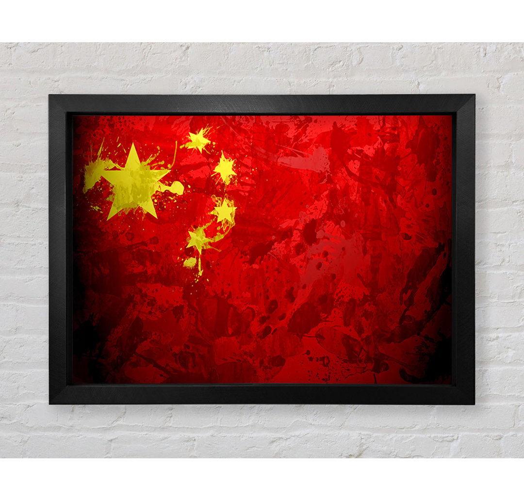 China Flagge Grunge - Druck