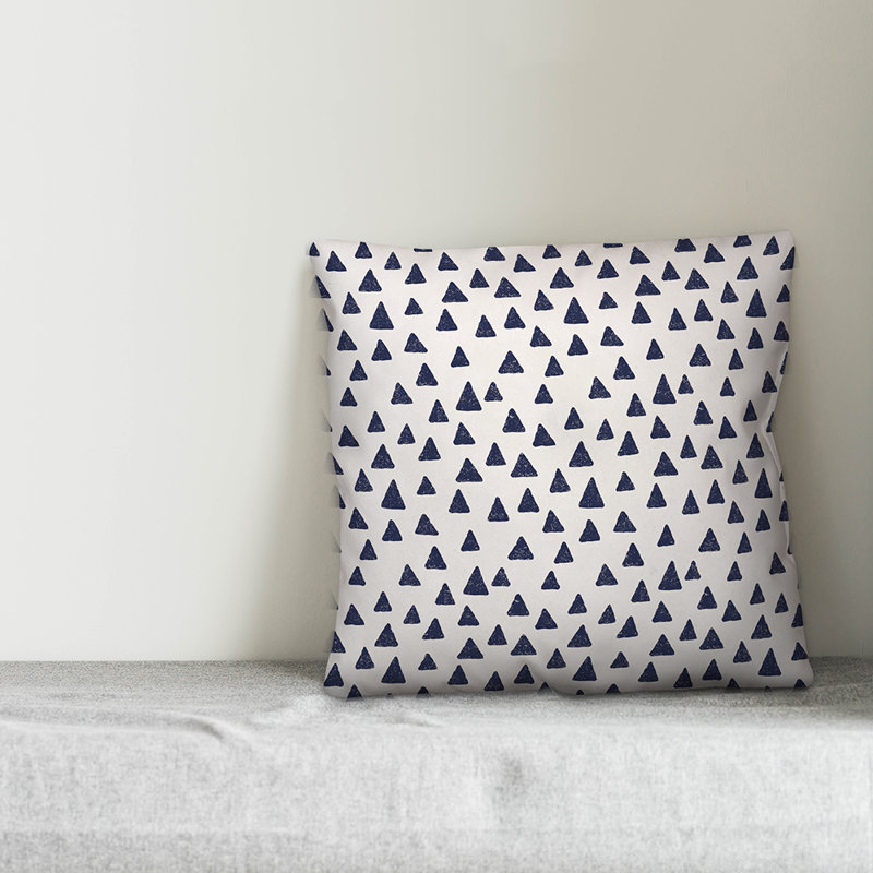 Polka Dots Reversible Throw Pillow, 20" x 20", White/Navy Geometric 5