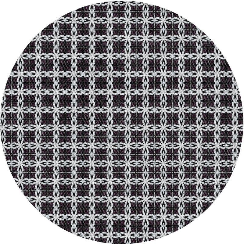 Tapis gris / noir Froholdt, Rond 8 pi