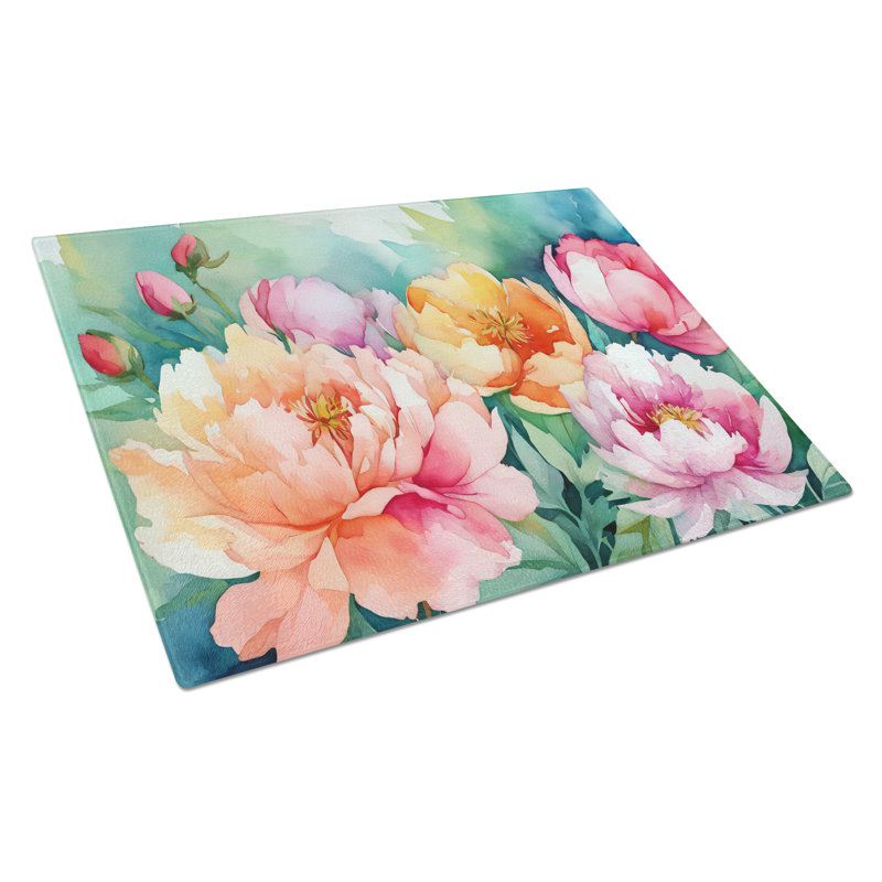 Grande planche à découper en verre à l'aquarelle Indiana