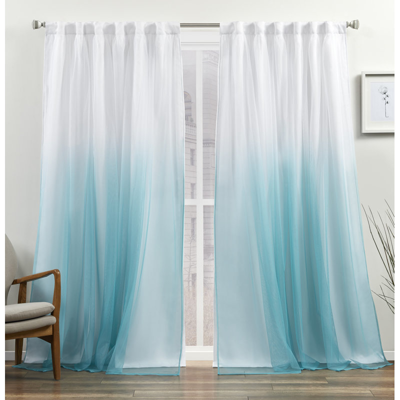 Dare Room Darkening Curtain Pair, 52" W x 96" L, Aqua