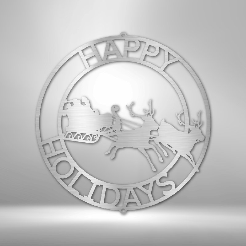 Plaques de Noël en acier Eunise, H 17,5 po x l 17,5 po x P 0,05 po, Silver