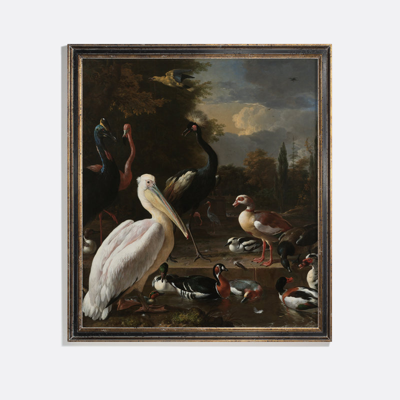The Floating Feather Print by Melchior D'Hondecoeter
