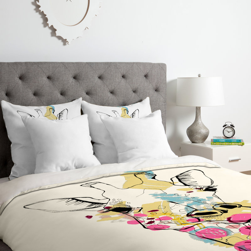 Ensemble de housse de couette couleur girafe, Housse de couette pour grand lit et 2 taies décor
