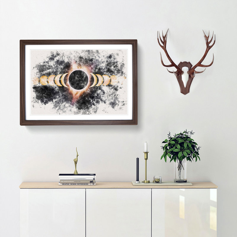The Eclipse - Picture Frame Painting Print, 60cm H x 91cm W x 2cm D, Walnut Framed