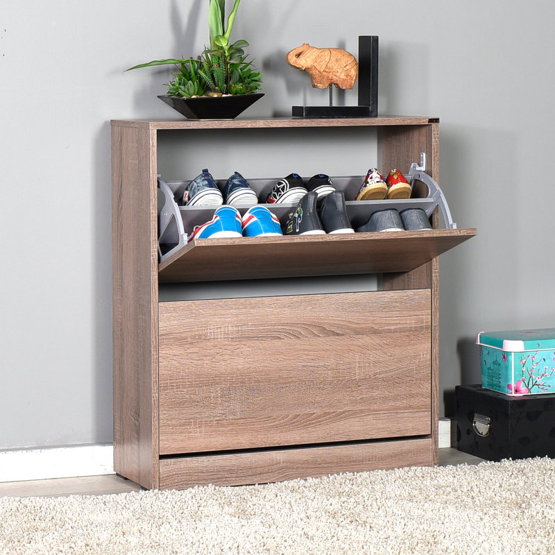 12 Pair Shoe Storage Cabinet, Latte