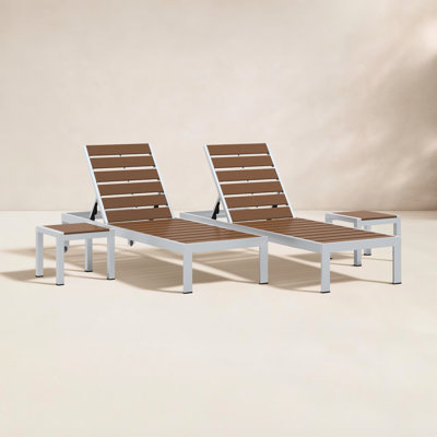 Aynura 26" Patio Chaise Lounge Set