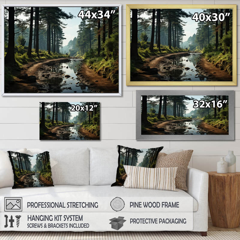 Enchanted Pine Tree Forest - Tree Pine Wall Decor128, H 24 po x l 32 po x P 1 po