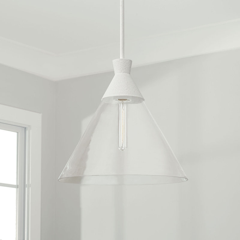 Luminaire suspendu conique à 1 lumière , Blanc