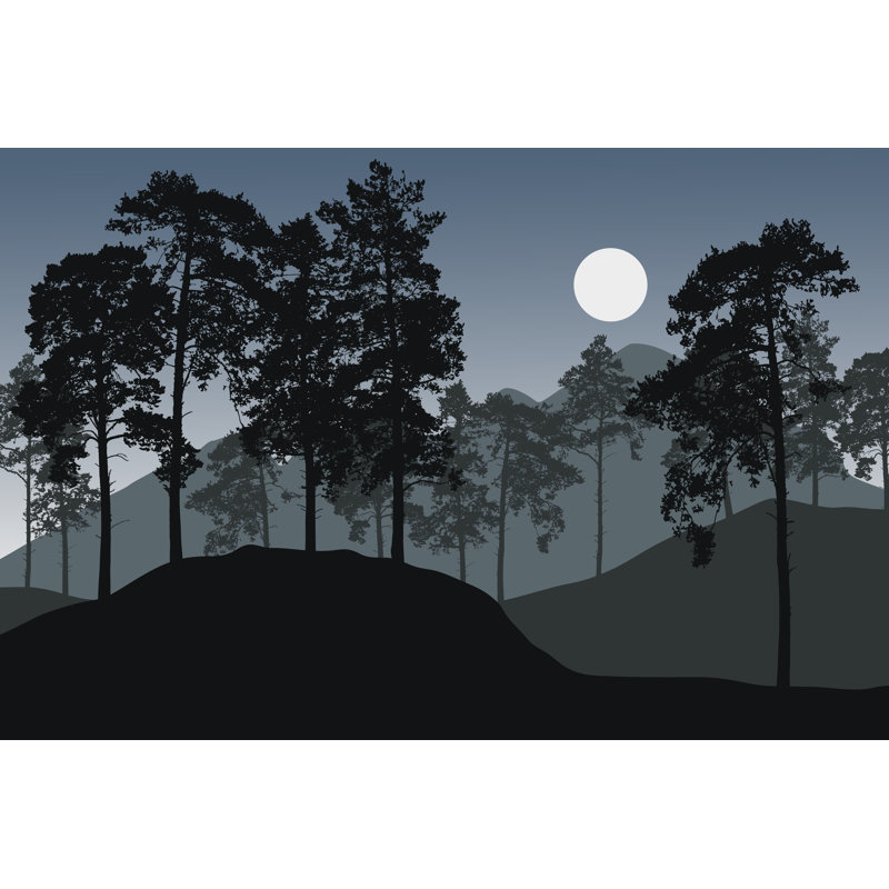 Vector Illustration Of Pine Forest by FORGEM - Wrapped Canvas Print, 61cm H x 91cm W