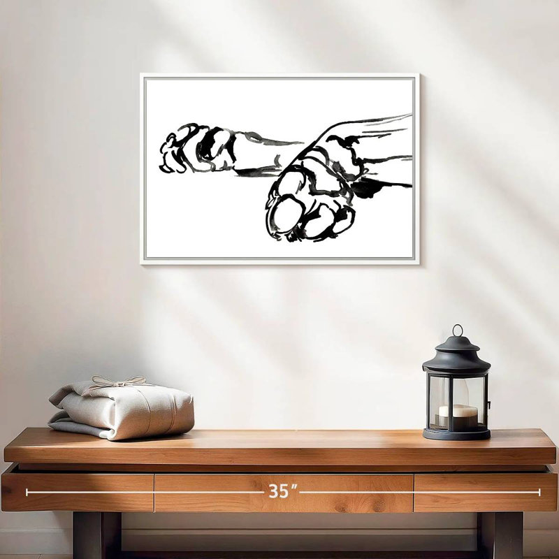 Linear Paws II, Cadre flottant blanc, 19 po x 13 po