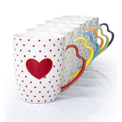 Heart mugs with heart handle