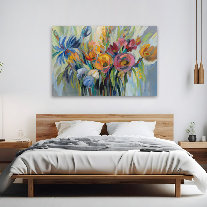 Bouquet de dahlias - Fleurs de feu, H 40 po x l 60 po