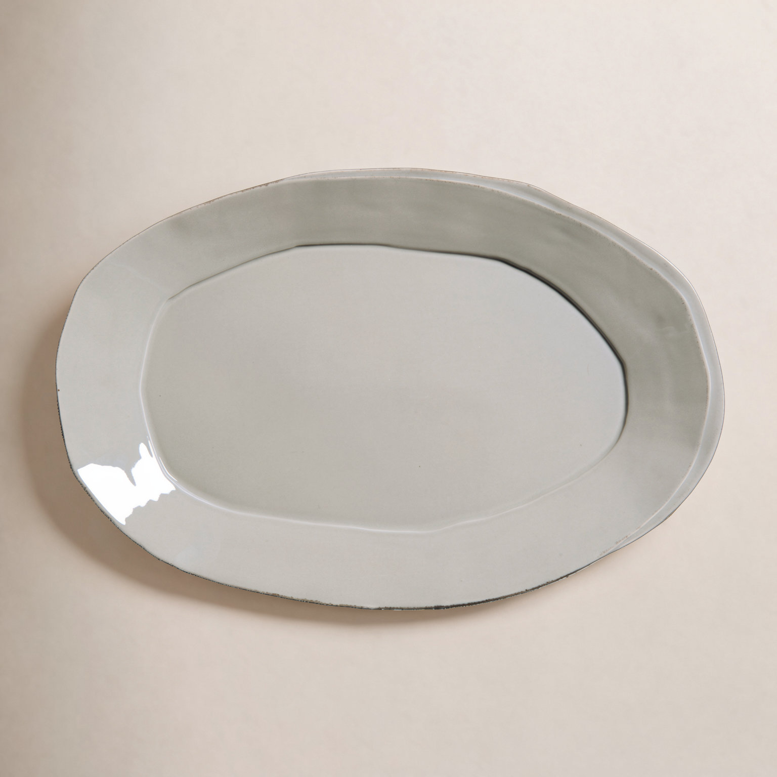 Lastra Oval Platter, Gray