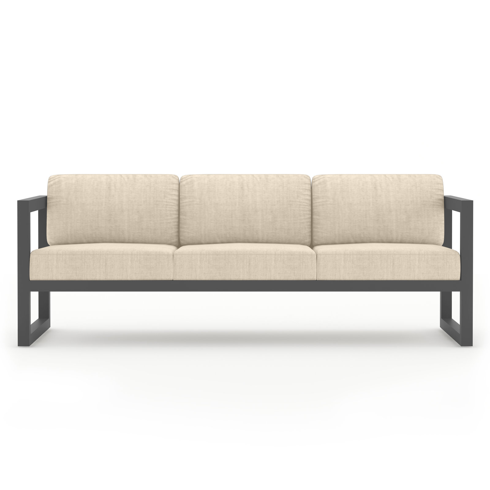 Smith 84" Outdoor Sofa with Sunbrella® Cushions, Canvas Flax, Slate