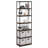 Furinno SIMPLISTIC Book Shelf, 7-Tier Bookshelf, Metal Frame Bookcases, Metal Storage Shelves, Storage and Organization, 11.8 x 23.6 x 74.9, for Living Room, Home Office, Bedroom, Amber Pine