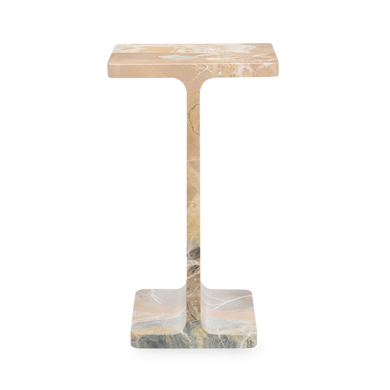 Delaney Marble End Table, Rust Brown