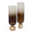 Glass and Aluminum Pillar Holders with Sculpted Bases and Modern Cylindrical Design, Contemporary Sleek Decorative Accents for Stylish Interiors, Set of 2-2088859019