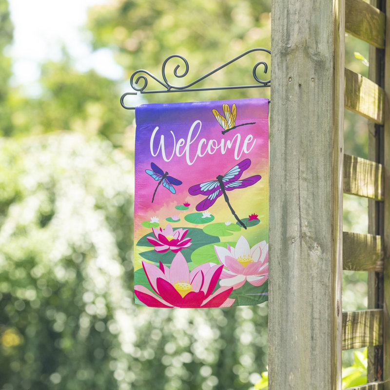 Drapeau de jardin en polyester 18 x 12,5 Moyosore Welcome