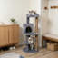 104cm Cat Tree Activity Centre with Cat Condo, Plush Perch, Sisal Scratching Posts & Hanging Ball Toy, Grey