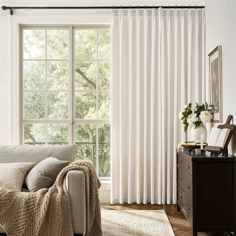 Luxury Pinch Pleated Velvet Blackout Curtains - Room Darkening 75%-85% Back Tab Drapes with Hooks+Rings (set of 2), Cream