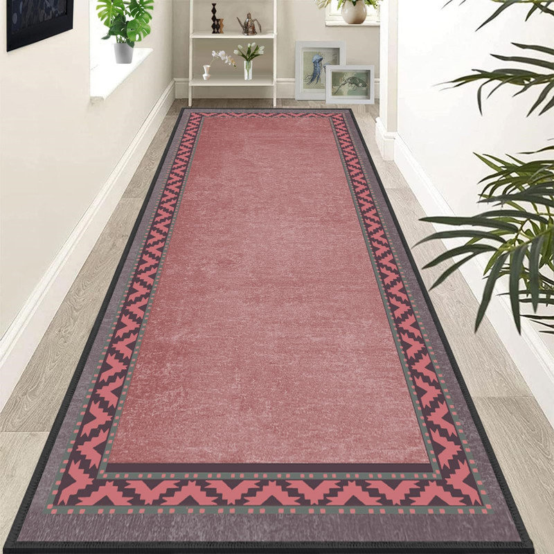 Hallway Runner Rug Non Slip Washable Long Door Mat Indoor Runners for Kitchen Entryway Hall, Red