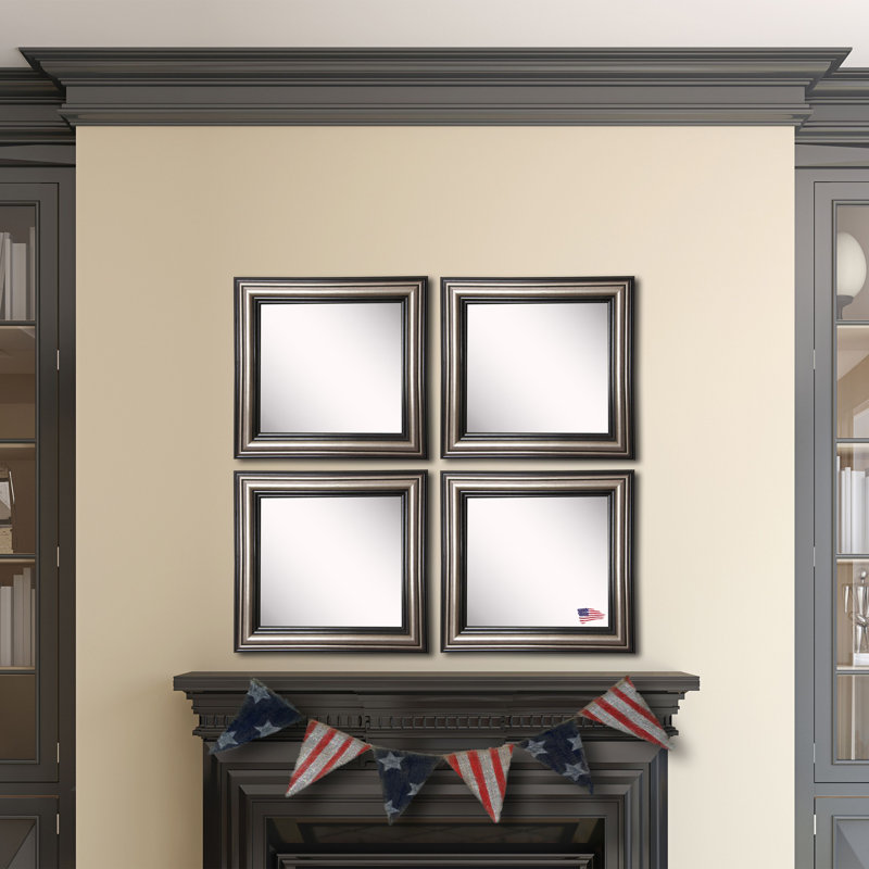 Ensemble de miroirs muraux traditionnels 4 pièces en argent antique