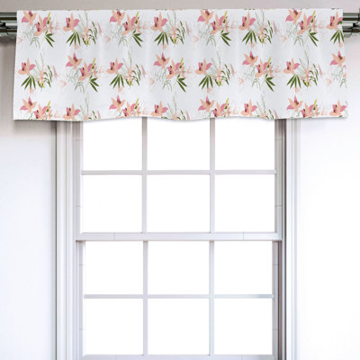 Sateen Floral Ruffled Window Valance