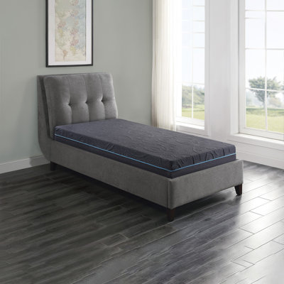Matelas hybride en mousse viscoélastique imprégnée de gel 8 po, gris foncé, matelas dans une boîte, matelas ferme et confortable
