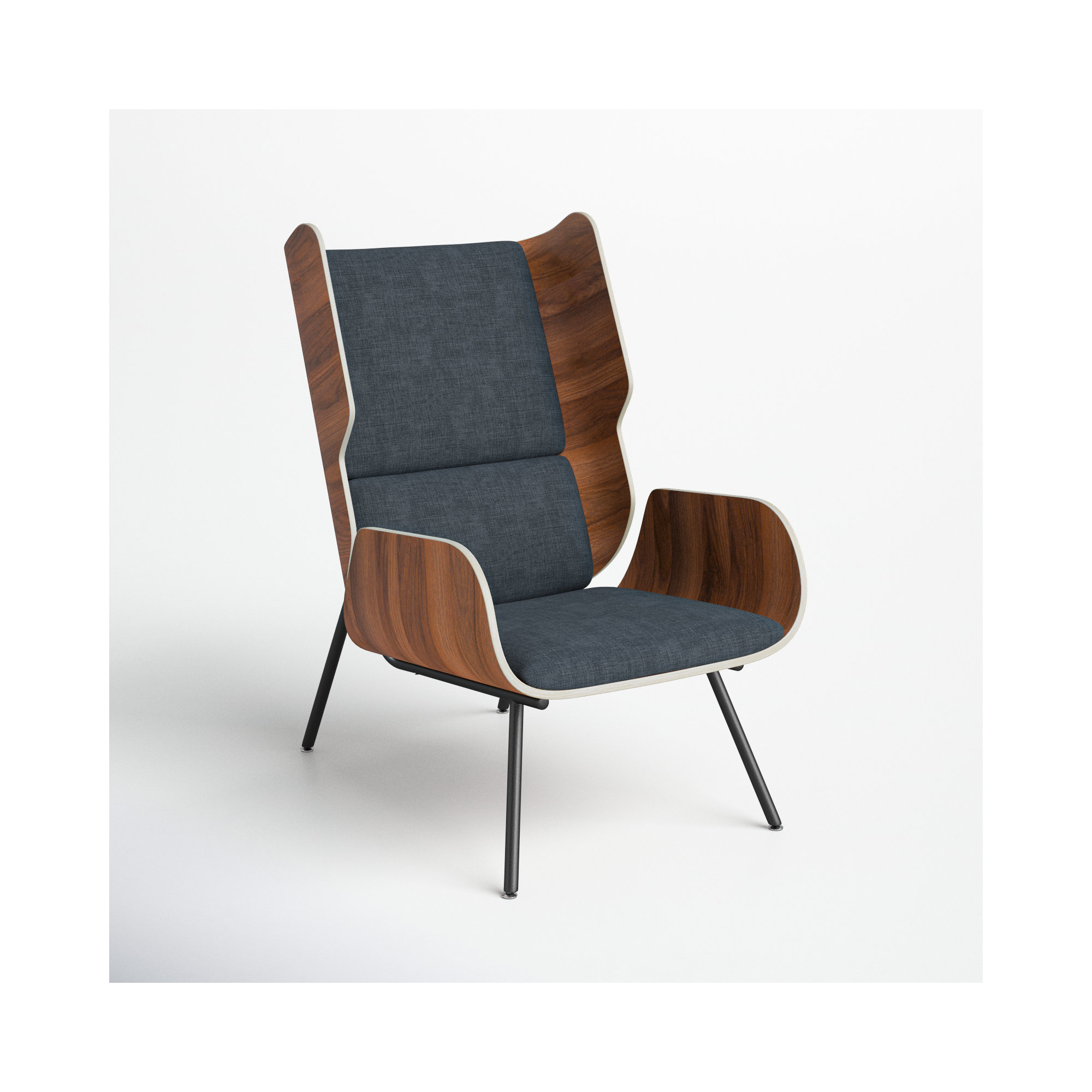 Elk Chair, Laurentian Onyx Performance Twill, White