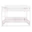 Lit superposé grand sur grand avec tablettes de rangement et ports de chargement USB, structure en bois massif, blanc-384165010