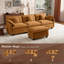 Canapé modulaire modulaire en L en chenille de 111,5 po avec repose-pieds Maney-250260158